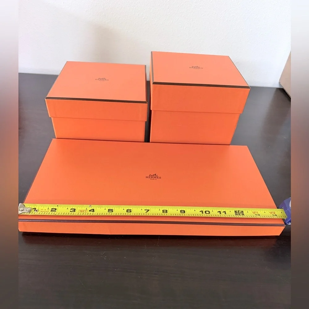 Hermes Orange Storage Boxes Set - Picture 2 of 3